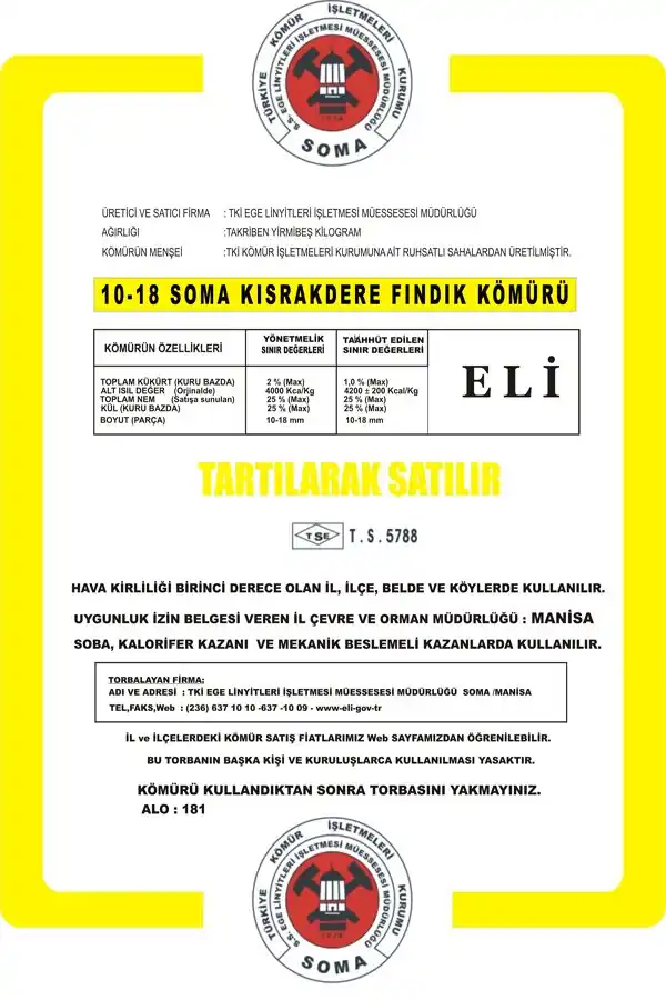 Soma Torba Fındık Kömür 10 18